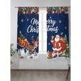 thumbnail image 5 of Semi Sheer Window Curtains 72 Inches Long, Navy Blue Christmas Rod Pocket Silky Chiffon Curtain Treatment Drapes for Kitchen, Living Room, Santa Elk Gifts Snowflake Winter Xmas Tree 52"x72", 2 Panels, 5 of 9