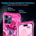thumbnail image 3 of CASEFIV for iPhone 15 Pro Case,Glow in The Dark Three Layer Heavy Duty Shockproof Protective Case for iPhone 15 Pro 6.1 inch,Pink Rose, 3 of 8