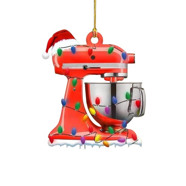 Hot6sl Ofertas Del Día Adorno Navideño de Acrílico Plano para Batidoras de Repostería, Colgante para Árbol de Navidad, Decoración para Coche