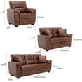thumbnail image 3 of Morden Fort 3 Pieces Faux Leather Sofa Set, PU Leather Couch Furniture Set for Living Room, Bedroom, Office, Apartment, 3 of 8