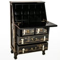 thumbnail image 2 of Oriental Furniture Black Lacquer Secretary Desk - Royal Ladies, 2 of 7