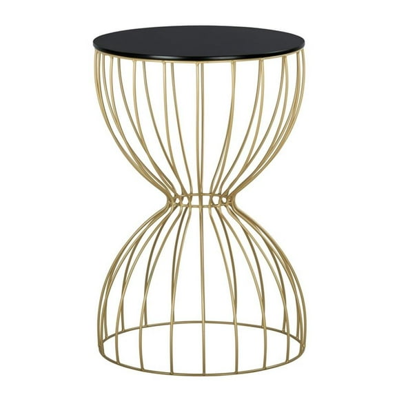 Elle Decor Cami Accent Table French Black and Gold