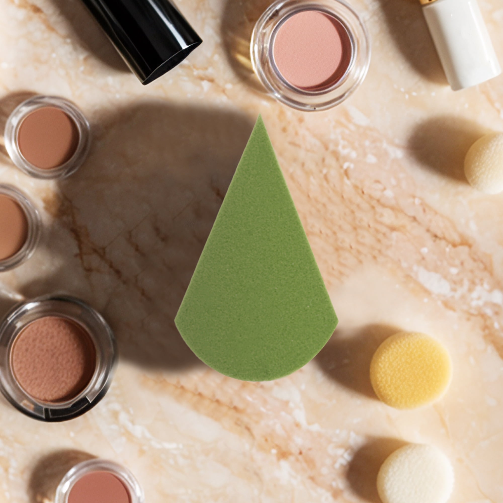 Unique Bargains 50 Pcs Portable Face Makeup Sponge for All Your Makeup Needs Green