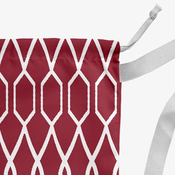 Simply Daisy Geometric Trellis 18 x 29 in Red Laundry Bag
