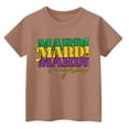 thumbnail image 3 of CCRFTGI Mardi Gras Shirt for Kids Girls Size 7 Cute Mardi Gras Letter T Shirts Fashion Beads Tee Holiday Crew Neck Gift T-Shirt Light Brown 3-4 Years, 3 of 3