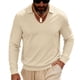 thumbnail image 2 of pstuiky Camisas casuales de manga larga para hombre, Blusa informal de manga larga con cuello en V y solapa para hombre, de color liso camisetas de hombre xxxl, 2 of 8