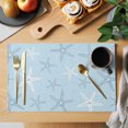 thumbnail image 2 of Vintage Lake Blue Starfish Placemats Set of 4 Summer Coastal Beach Marine Place Mats Indoor Wipeable Table Mats Washable Cloth Dining Table Placemats for Kitchen Holiday Party Home Decor 13x19 Inch, 2 of 9
