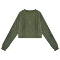 thumbnail image 3 of Women'S Oversized Fall Sweaters Casual Long Sleeve Crewneck Chunky Cable Knit Pullover Tops Winter Clothes Green L, 3 of 9