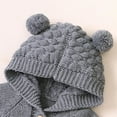 thumbnail image 4 of IBTOM CASTLE Unisex Baby Boy Girl Cute 3D Bear Ears Hooded Knitted Sweater Long Sleeve Romper Overall Sleepwear Winter Warm Clothes 0-6 Months Gray, 4 of 8