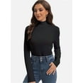 thumbnail image 5 of Women's Turtleneck Long Sleeve Shirts Slim Fitted Lightweight Base Layer Casual Tops, 5 of 6