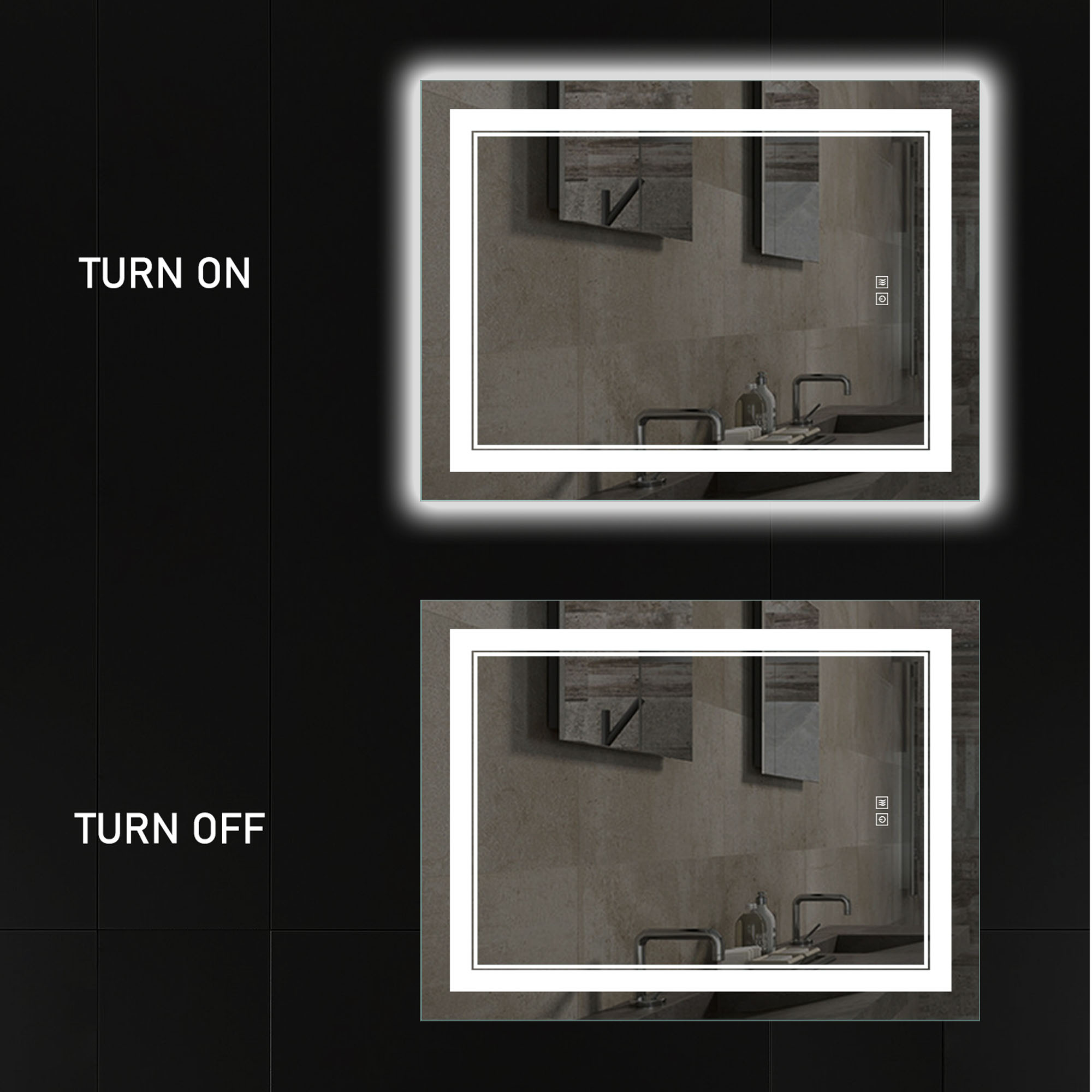 32 in x 24 in Modern LED Mirror