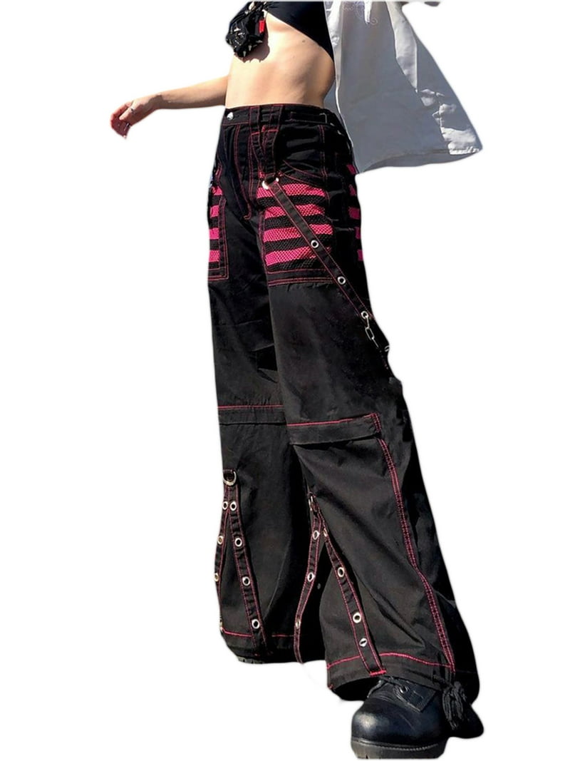 パンツ melt the lady gothic wide pants Qiylii Women Gothic Cargo Jeans Wide Straight Leg Punk