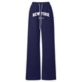 thumbnail image 4 of Girls Loose Wide Leg Sweatpants New York Letter Print Casual Straight Leg Pants Navy 8 Y-9 Y, 4 of 4