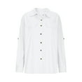 thumbnail image 4 of Alun Womens Sun-Proof Collar Button down Shirts Long Sleeve Outdoor Cool Quick Dry Fishing Hiking Gardening Blouse Tops Lightweight Soft Comfortable Summer Casual Outfit White XL, 4 of 6