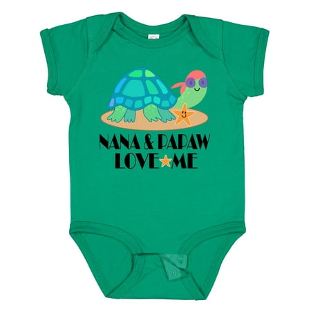 

Inktastic Nana and Papaw Love Me Grandchild Turtle Gift Baby Boy or Baby Girl Bodysuit