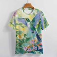 thumbnail image 3 of Flower Hummingbird Women's Short Sleeve Tops Casual Blouses T Shirt, 3 of 6