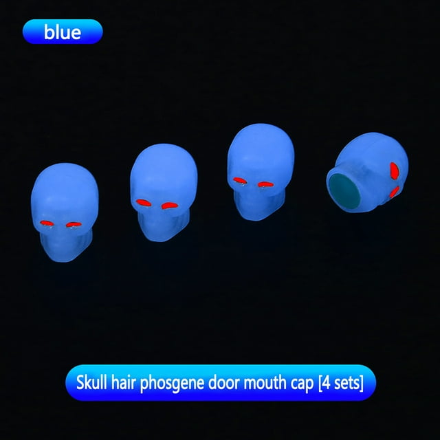 Lksixu Car Accessories Car Tire Luminous Cap Car with Vehicle Motorcycle Gas Nozzle Cover Skull Luminous Core Cover Gas Nozzle Cover 4pcs Universal Car Interior Accessory