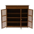 thumbnail image 4 of 5 Tier Shoe Storage Cabinet, 25 Pairs Freestanding Bamboo Entrance Shoes Console with Doors Shoes Boots Storage Shelves Organizer for Entryway Living Room Brown, 4 of 8