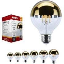 Satco S12542 G25 LED Gold Crown Globe Light Bulbs 5.5W 120V 2700K E26 Medium Base Dimmable (6 Pack)