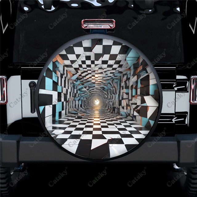 3D Colorful Depth Print Spare Tire Cover Waterproof Tire Wheel Protector for Car Truck SUV Camper Trailer Rv