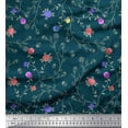 thumbnail image 1 of Soimoi Cotton Duck Fabric Leaves & Rose Floral Fabric Prints by Yard 42 Inch Wide, 1 of 3