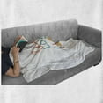 thumbnail image 6 of Beach Saying Soft Flannel Fleece Throw Blanket, Live Love Aloha Inspirational Text Words with Abstract Fruit, Cozy Plush for Indoor and Outdoor Use, 70" x 90", Vermilion Pale Blue, by Ambesonne, 6 of 6