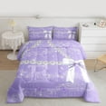 thumbnail image 2 of Manfei Personalized Bowknot Initial E Girl 2pcs Bedding Comforter Set,Chic Flower Butterfly Twin Comforter Sets,Dreamy Princess Breathable Bedding Set,Bling Glitter Home Decor,Reversible, 2 of 8