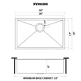 thumbnail image 5 of Ruvati 30-inch Undermount Satin Brass Matte Gold Stainless Steel Kitchen Sink 16 Gauge Single Bowl - RVH6300GG, 5 of 10