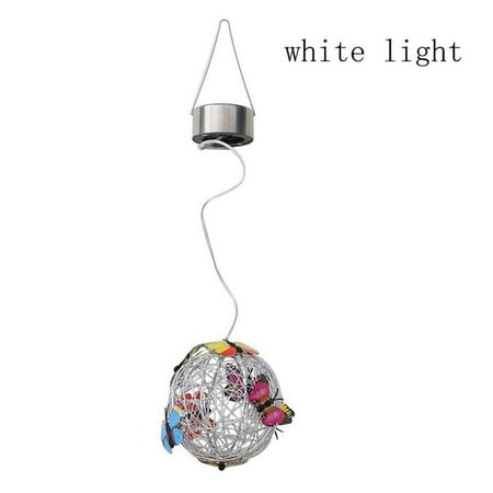 

Hanging Butterfly Pendant Solar Power Light Mesh Orb Outdoor Yard Garden Decor White light