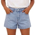 thumbnail image 3 of Denim Shorts Fitted Women High Waisted Stylish Loose Casual Summer Comfort Jean Shorts by Yigetop Light blue XL, 3 of 5