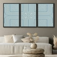 thumbnail image 2 of PixonSign Framed Wall Art Print Set Blue & White Square Line Pattern Abstract Shapes Illustrations Modern Art Chic Relax/Calm Multicolor Pastel for Living Room, Bedroom, Office - 24"x36"x3 Black, 2 of 5
