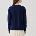 thumbnail image 7 of Lightweight Sweater Cardigan for Women Knitted Crew Neck Long Sleeve Button Down Coat Trendy Casual Comfy Clothes (M, Navy), 7 of 7