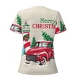 thumbnail image 6 of Zufioo Merry Christmas 1 for Women's Deep V-neck Short-sleeved T-shirt, Top with Short Sleeves - with Stainless Steel Buckle, Moisture Wicking, Ideal Home Wear-X-Large, 6 of 9