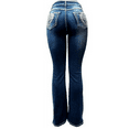 thumbnail image 2 of Jack David H&Y Rhinestone Studded Denim Bootcut Flap Pocket Jeans (Bootcut Blue HY-512), 2 of 5
