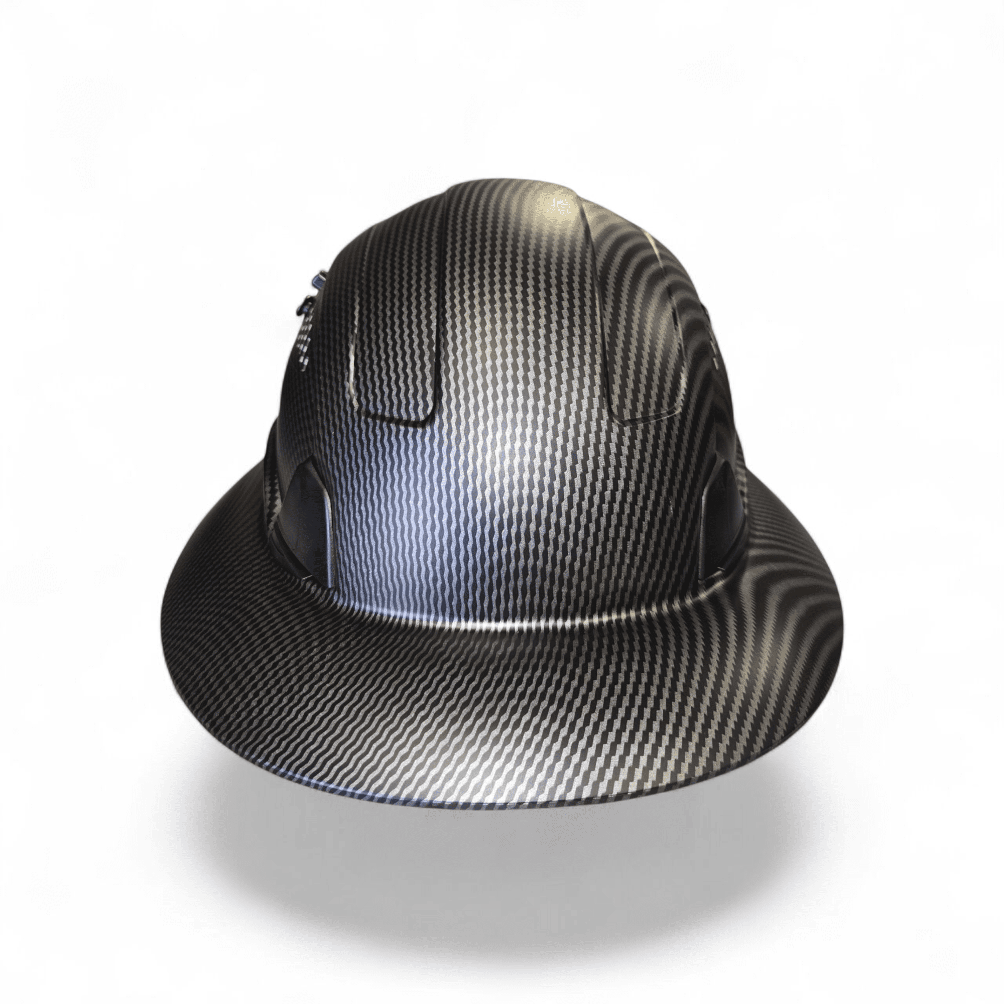 HDPE Hydro Dipped  Black/Silver Full Brim Hard Hat with Fas-trac Suspension