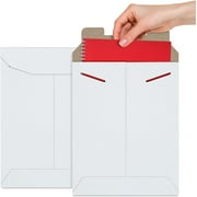 APQ Pack of 10 White Tab Lock Mailers 7 x 9 Rigid Paperboard Mailers 7x9 Chipboard Envelopes, Document Mailers, Tab