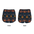 thumbnail image 3 of Susaid Mexican Flower Print Women's High Waisted Running Shorts Quick Dry Athletic Gym Track Workout Shorts Zip Pocket-Large, 3 of 7