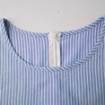thumbnail image 4 of Summer Dresses for Women Crewneck Mid Sleeve Linen Midi Dress Loose Striped Sleeveless Casual Holiday Beach Sundress Size S-2XL, 4 of 6