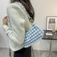 thumbnail image 3 of Sywqhk Bolsos De Mano Con Cadena Para Axilas Con Estampado A Cuadros De Tela Oxford Para Mujer A La Moda (Azul) Sywqhk Para estrenar, 3 of 9