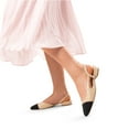 thumbnail image 6 of BURUDANI Women's Two-Tone Slingback Flats, Cap Toe Low Block Heel Dress Shoes for Work & Casual, 6 of 8