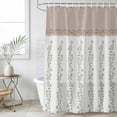 thumbnail image 6 of Beige Floral Shower Curtain Set - Standard 72" x 72" Washable Bathtub Curtain with 12 Hooks, Spring Summer Botanical Flowers Waterproof Fabric Stall Shower Curtains for Bathroom/Bathtub Décor, 6 of 6