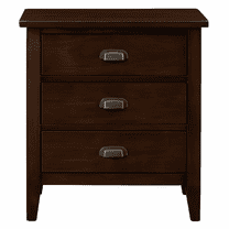 Leick Home Traditional 3-Drawer Solid Wood Laurent Nightstand with USB-C Charging Station, Chocolate Cherry