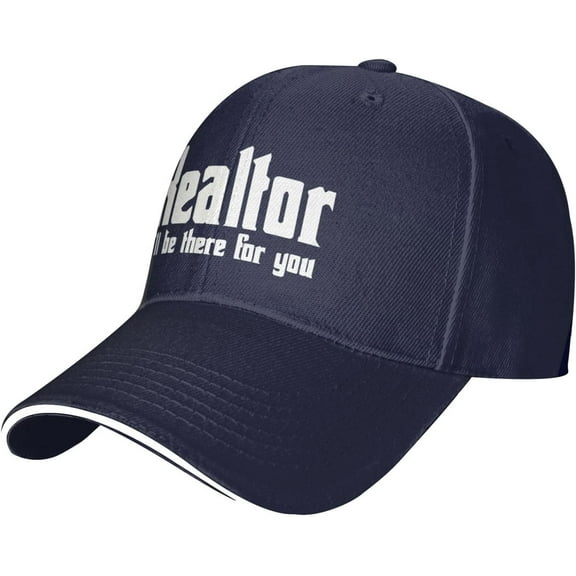 Realtor I'll Be There for You Hat for Men Women Adjustable Sandwich Cap Black Trucker Hat Outdoors