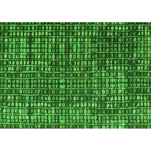 Ahgly Company Indoor Rectangle Abstract Green Modern Area Rugs, 2' x 4'
