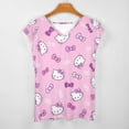thumbnail image 3 of Hello Kitty Womens Summer Tops Ruffle Short Sleeve Tunic Tops V Neck Loose Fit Flowy T-Shirts, 3 of 7