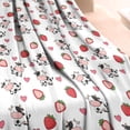 thumbnail image 3 of White Cow Strawberry Heart Pattern Blanket,Comfortable Soft Lamb Wool Throw Blanket,All Season,Warm Lightweight Blankets for Sofa Bed Couch Living Room Chair,40"x50", 3 of 4