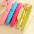 thumbnail image 3 of MasteelfCA 4pcs Plastic Toothbrush Tube Case Portable Candy Color Water-proof Toothbrush Storage Case (Mixed Color), 3 of 8