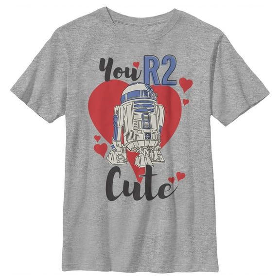 Boy's Star Wars Valentine's Day You R2 Cute Graphic Tee Athletic Heather Small