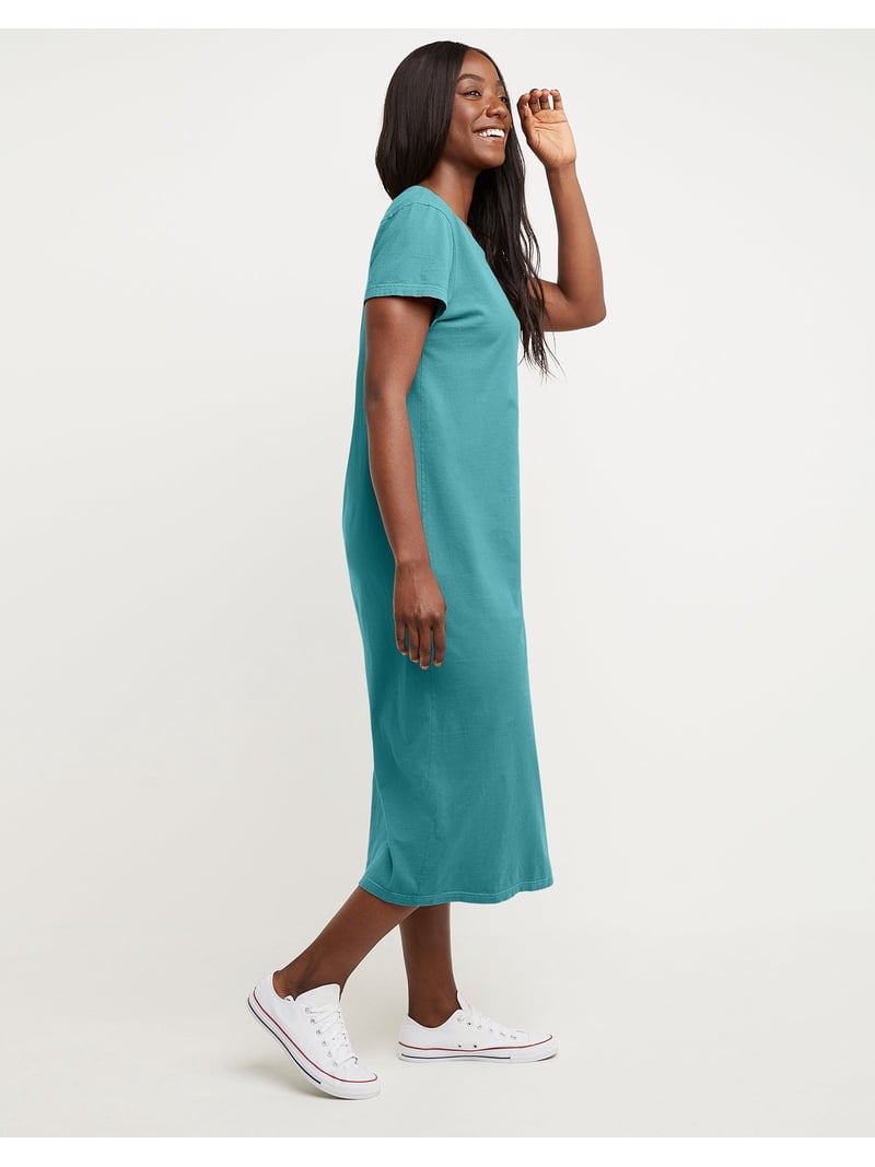 spanish midi dress Hanes Women's Garment Dyed Midi Dress Spanish Moss XS