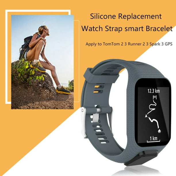 Correa de reloj de silicona para muneca correa de repuesto para TomTom 2 3 Runner 2 3 Spark 3 gris Inevent EL2367 04B Bodega Aurrera en linea